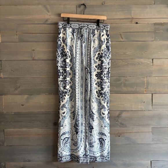 ALICE + OLIVIA | Women's Benny Drawstring Palace Paisley Pants Sz 10 - Picture 1 of 6